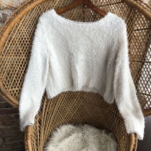 Mossimo Supply Co. Cream Fuzzy Sweater